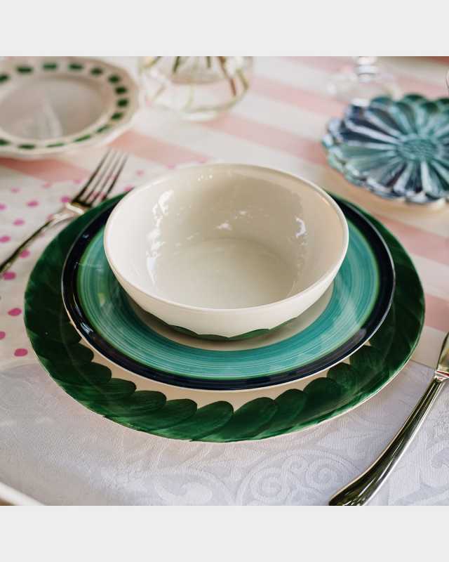 Lisbon Green Brushstroke Dinner Plate
